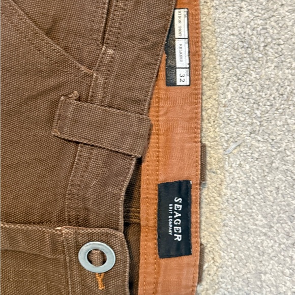 Seager BISON CANVAS PANT in tobacco. Size 32. Relaxed fit. - Picture 3 of 5
